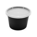 16oz Black PP Injection Molded Round Deli Containers With Lid