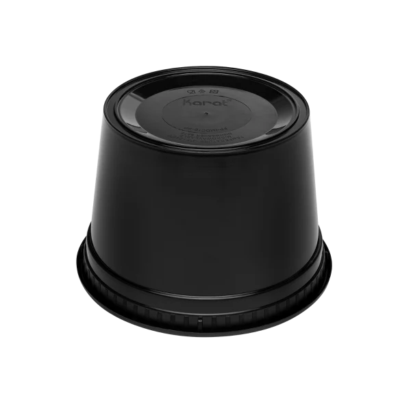 16oz Black PP Injection Molded Round Deli Containers With Lid