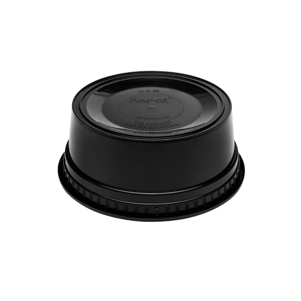 8oz Black PP Injection Molded Round Deli Container with Lid