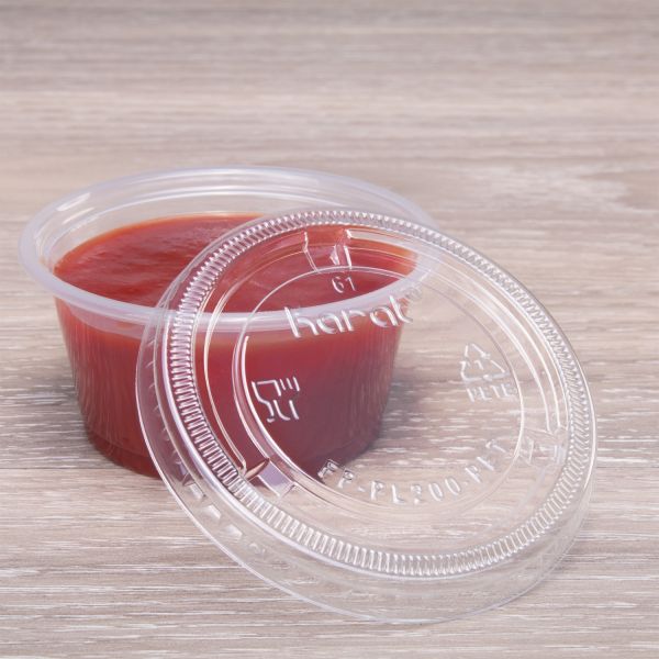 1oz Squat - 2oz PET Plastic Portion Cup Lids