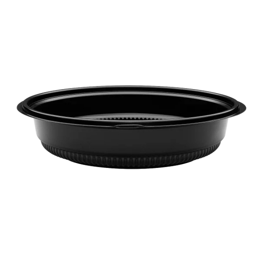 32 oz PP Round Microwaveable Container, Black