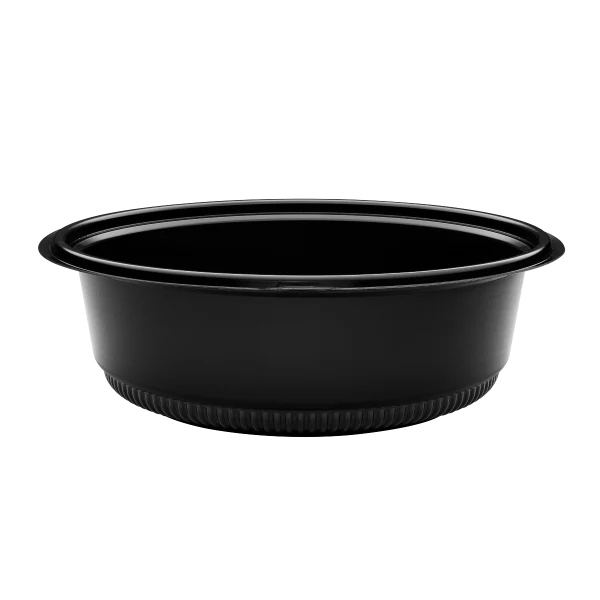 48 oz PP Round Microwaveable Container, Black