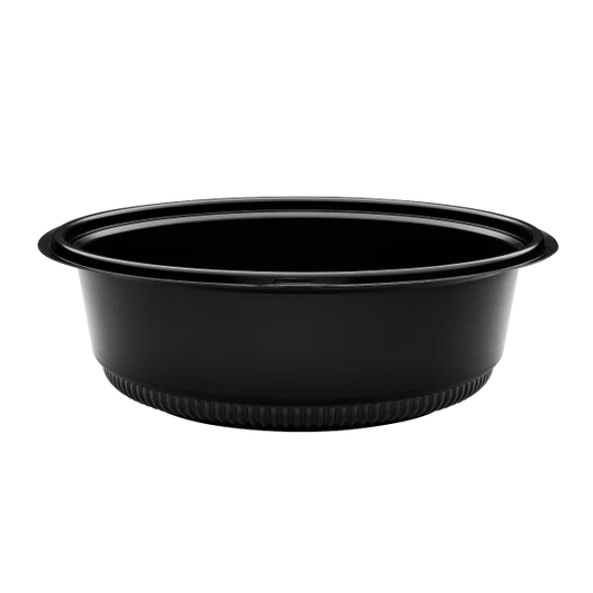 48 oz PP Round Microwaveable Container, Black