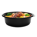 48 oz PP Round Microwaveable Container, Black