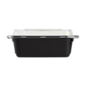 12 oz PP Plastic Microwavable Rectangular Food Containers & Lids, Black