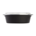 32 oz PP Plastic Microwavable Round Food Containers & Lids, Black