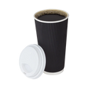 90mm 20oz Ripple Paper Hot Cups, Black