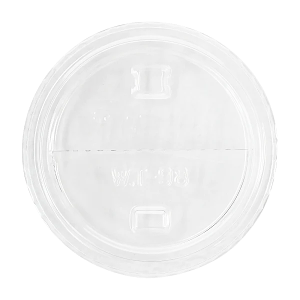 98mm PET Plastic Dome Lids Half Moon Flip Lids