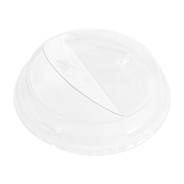 98mm PET Plastic Dome Lids Half Moon Flip Lids