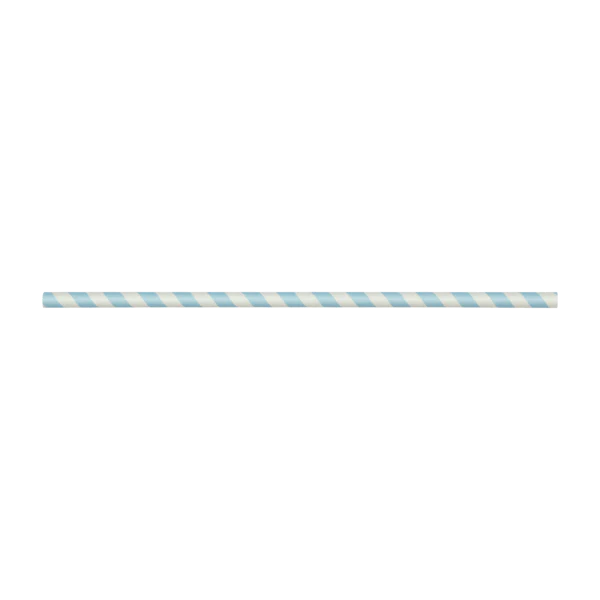 10.25" Giant Paper Spiral Straw (7mm) Paper Wrapped, Blue & White