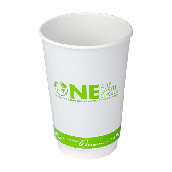 90mm 16oz Eco-Friendly Insulated Paper Hot Cup, Generic Print