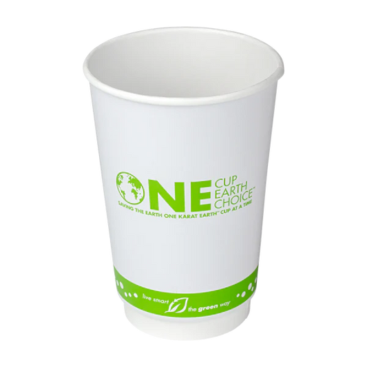 90mm 16oz Eco-Friendly Insulated Paper Hot Cup, Generic Print