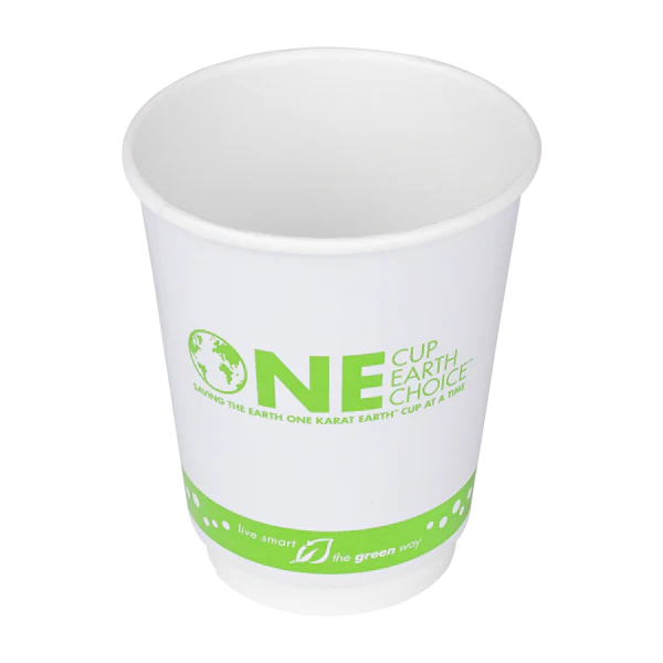 80mm 8oz Eco-Friendly Insulated Paper Hot Cups, Generic Print