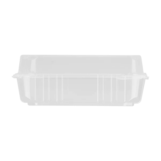 9''x9" PLA Hinged Container, Clear