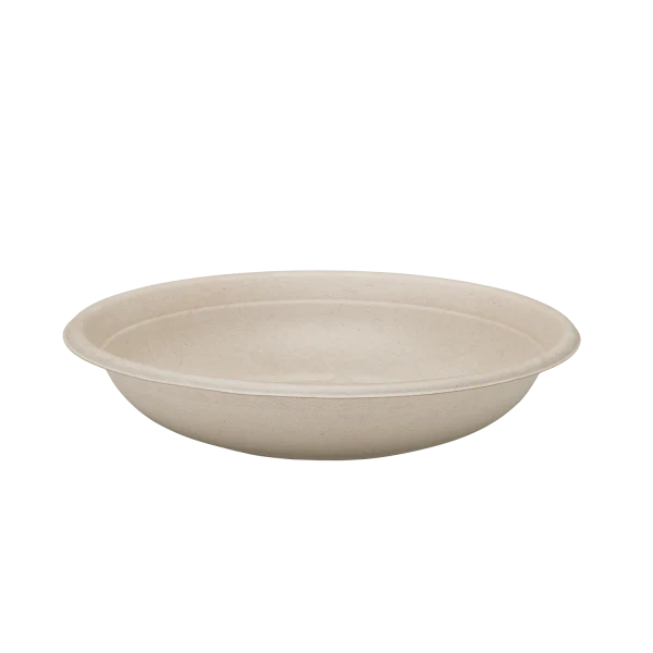 24oz PFAS Free Bagasses Round Bowl, Natural