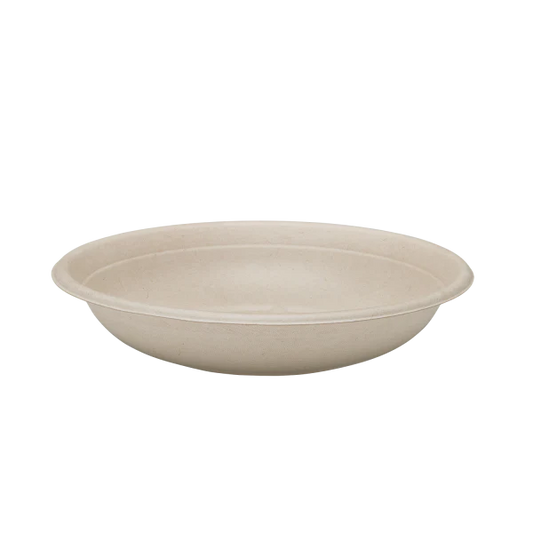 24oz PFAS Free Bagasses Round Bowl, Natural