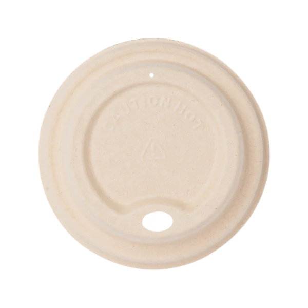 80mm PFAS Free Bagasse Sipper Dome Lid for 8oz Hot Cup