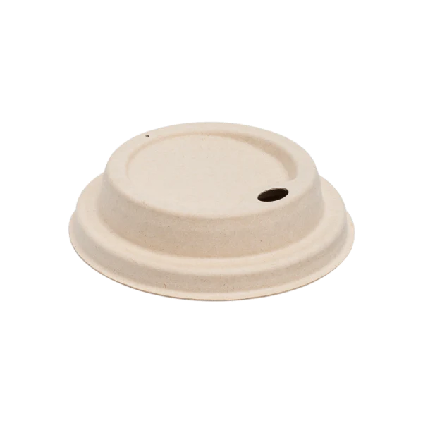 80mm PFAS Free Bagasse Sipper Dome Lid for 8oz Hot Cup