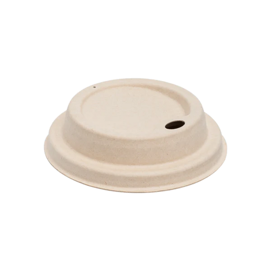 80mm PFAS Free Bagasse Sipper Dome Lid for 8oz Hot Cup