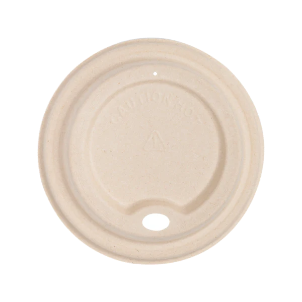 90mm PFAS Free Bagasse Sipper Dome Lids for 10-24oz Hot Cups