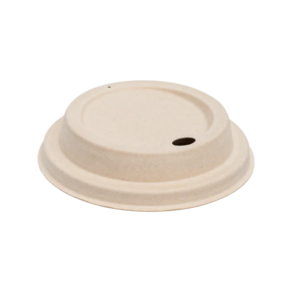 90mm PFAS Free Bagasse Sipper Dome Lids for 10-24oz Hot Cups