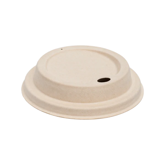 90mm PFAS Free Bagasse Sipper Dome Lids for 10-24oz Hot Cups