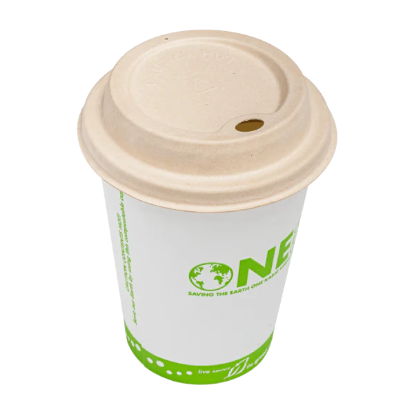 90mm PFAS Free Bagasse Sipper Dome Lids for 10-24oz Hot Cups