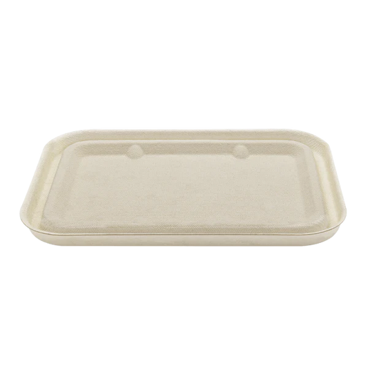 Bagasse Flat Lid for 16-24 oz Bagasse Take Out Container, Rectangular