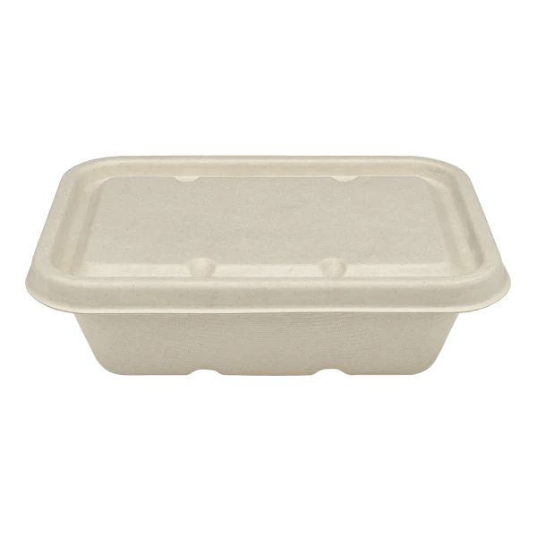 Bagasse Flat Lid for 16-24 oz Bagasse Take Out Container, Rectangular