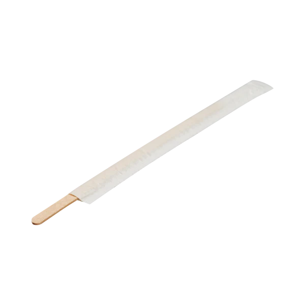 5.5" Wooden Coffee Stirrer Paper, Wrapped