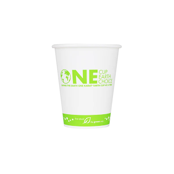 80mm 8oz Eco-Friendly Paper Hot Cups, Generic Print