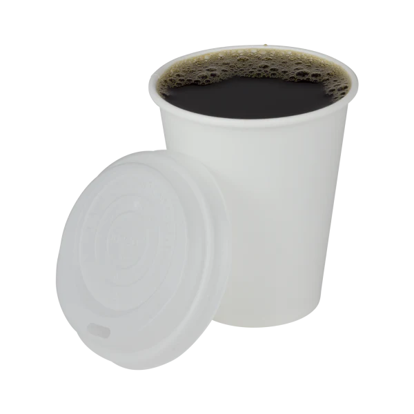 80mm 8oz Eco-Friendly Paper Hot Cups, White