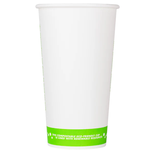 90mm 20oz Eco-Friendly Paper Hot Cups, Generic Print