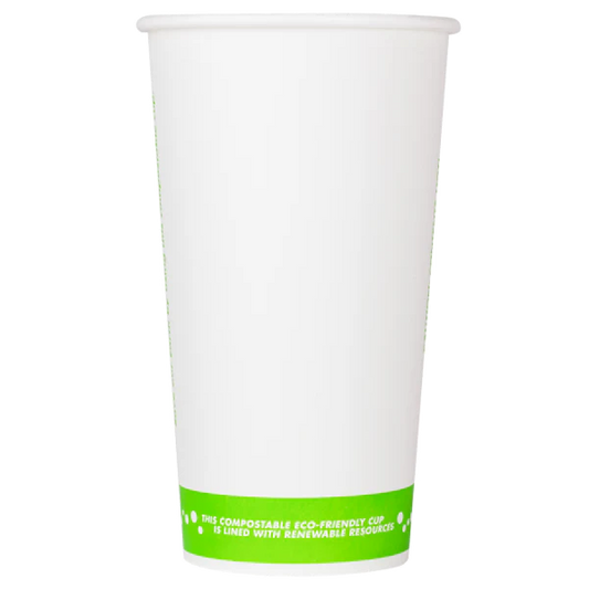 90mm 20oz Eco-Friendly Paper Hot Cups, Generic Print