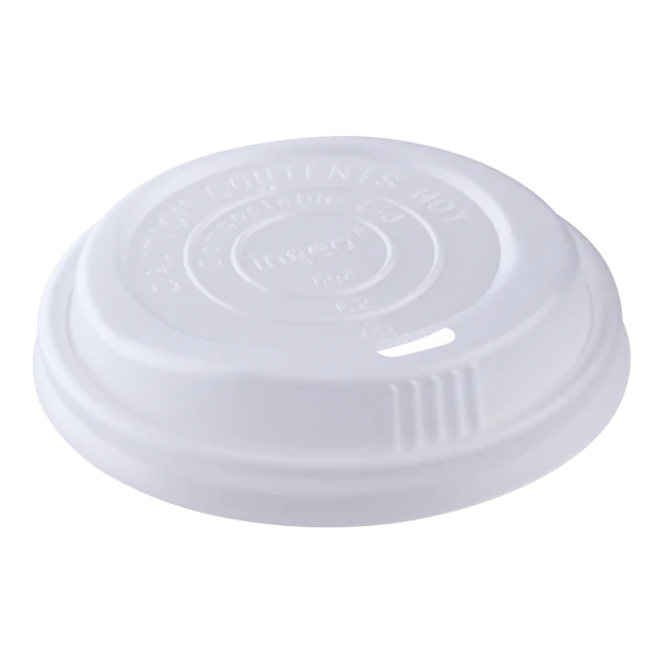 80mm Compostable Sipper Dome Lids for 8oz Hot Cups