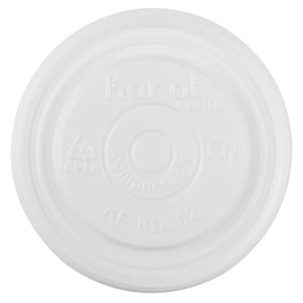 62mm Compostable Flat Lid for 2 oz Eco-Friendly Paper Portion Cup