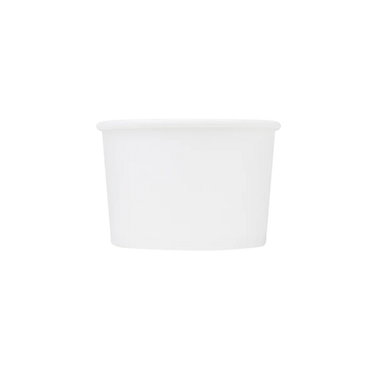 8oz Eco-Friendly Paper Food Containers (90.8mm), White