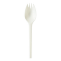 Medium-Heavy Weight CPLA Compostable Spork Wrapped, White