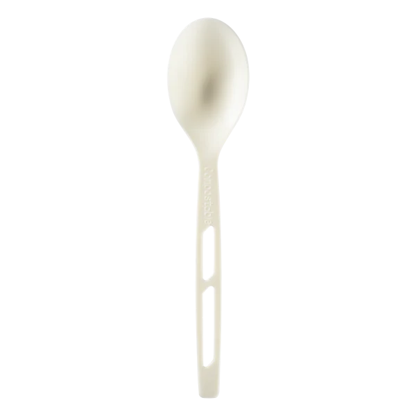 Heavy Weight CPLA Compostable Tea Spoon Wrapped, White