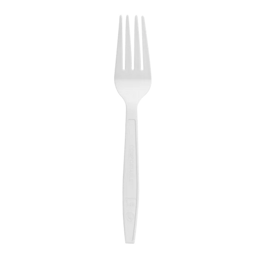 PLA Medium-Heavy Weight Compostable Forks Bulk Box, Natural