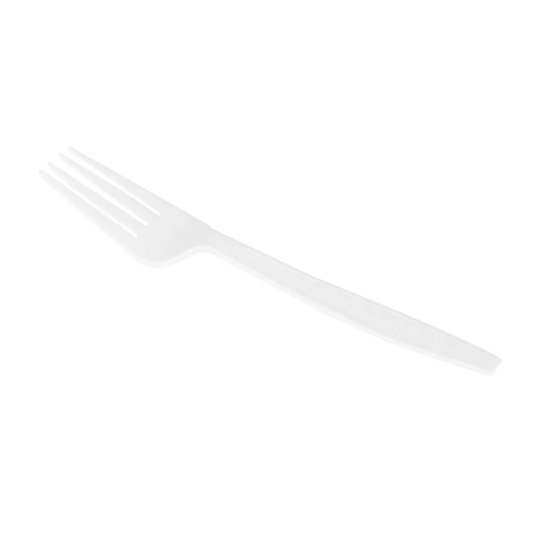 PLA Medium-Heavy Weight Compostable Forks Bulk Box, Natural