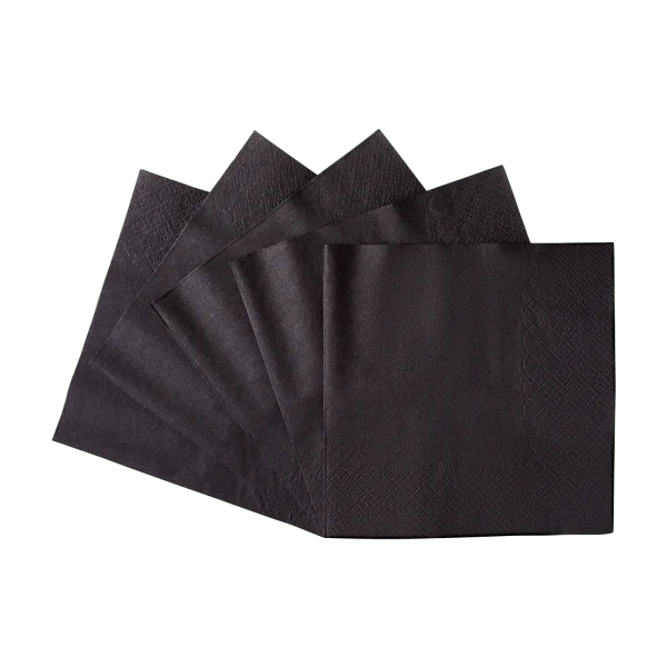 10"x10" Beverage Napkins, Black