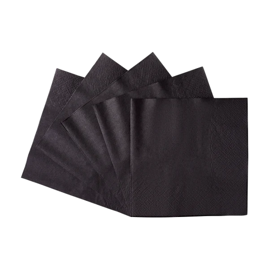 10"x10" Beverage Napkins, Black