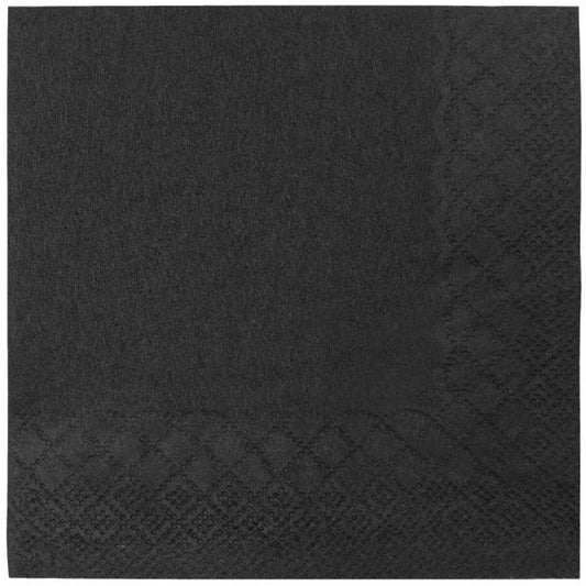 9.5"x9.5" Beverage Napkins, Black