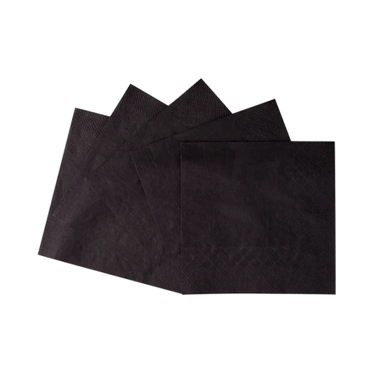 9.5"x9.5" Beverage Napkins, Black