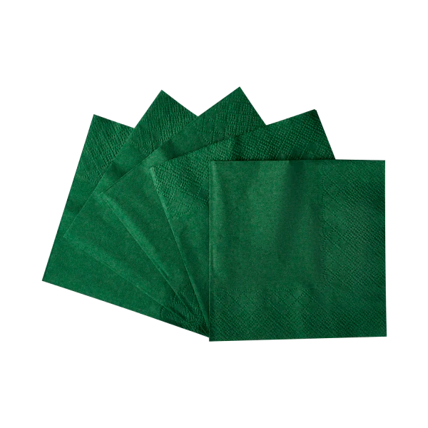 9.5"x9.5" Beverage Napkins, Green