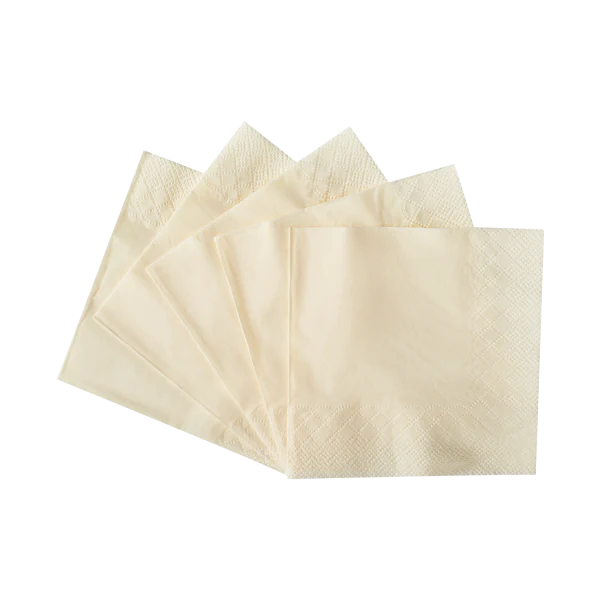 9.5"x9.5" Beverage Napkins, Ivory