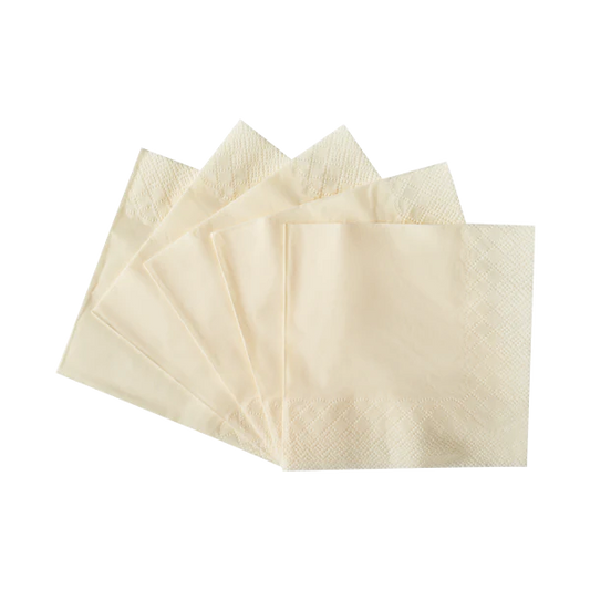 9.5"x9.5" Beverage Napkins, Ivory