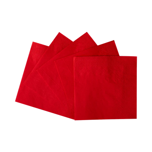 9.5"x9.5" Beverage Napkins, Red