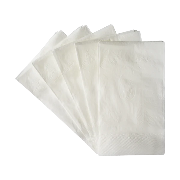 15"x17" 1 Ply Dinner Napkins, White